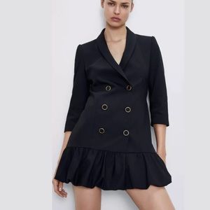 Zara pleated blazer black dress